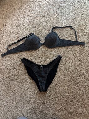 triangl swimwear Black Shimmer Bikini Set